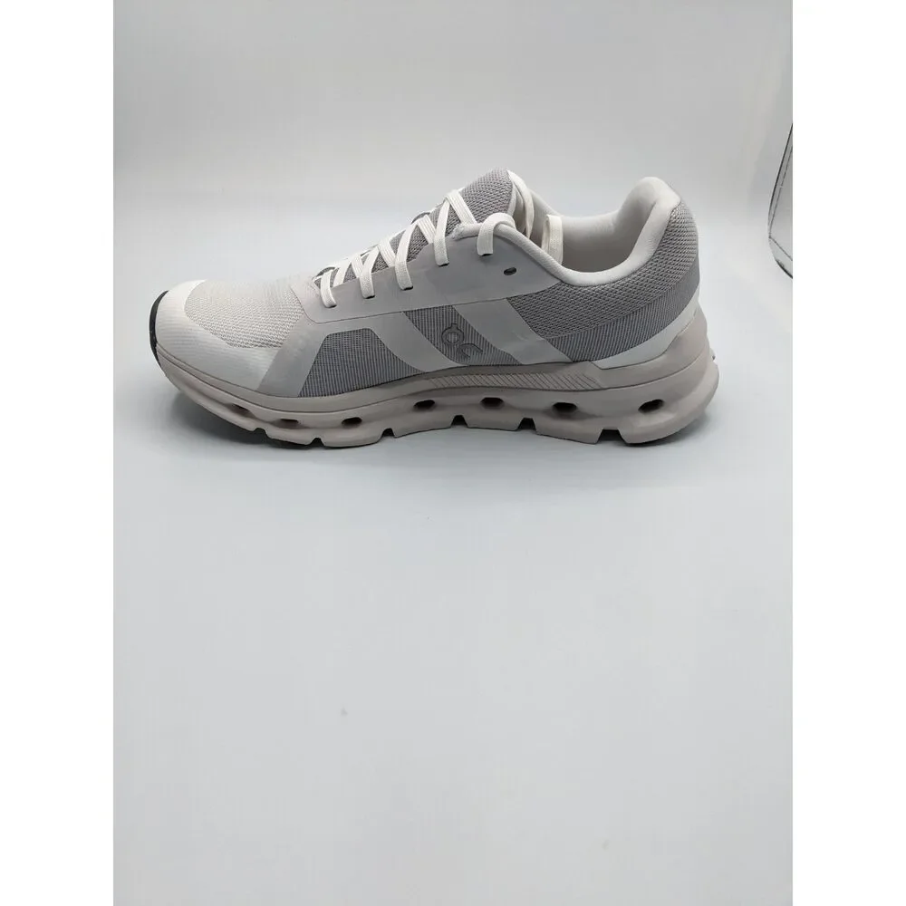 On Women's Cloudrunner Sneakers, White/Frost, 8 Medium US - Picture 5 of 9